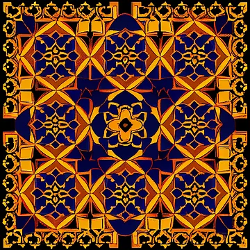 Vorschaubild zum Design Mosiac Aggressive Latin Pattern Digital Painting von CodeAndColors