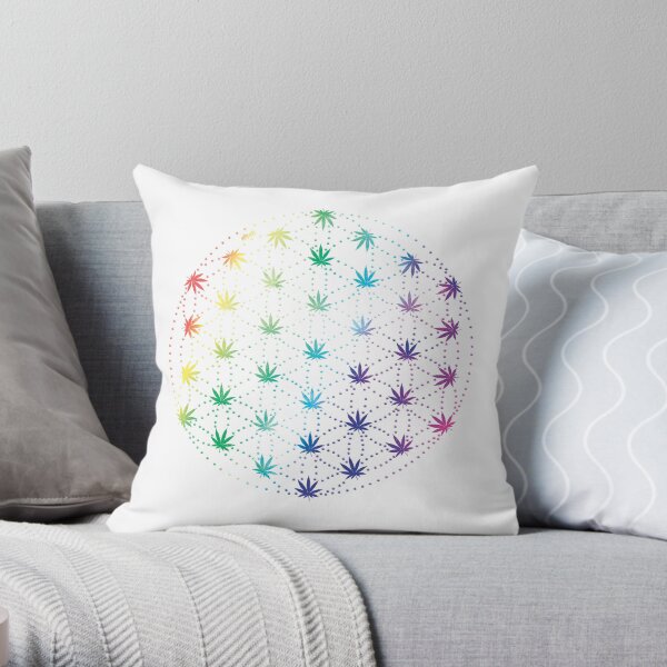 Flowers of Life Throw Pillow