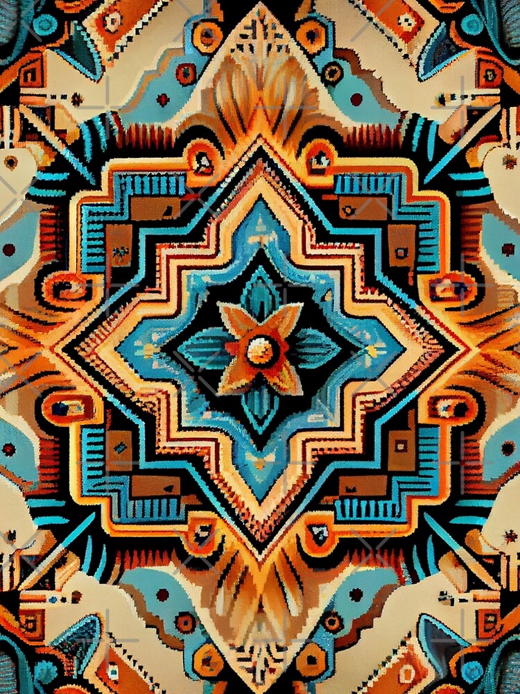 Aperçu 5 sur 5. Robe trapèze avec l'œuvre Complex Southwestern Pattern Digital Painting créée et vendue par CodeAndColors.