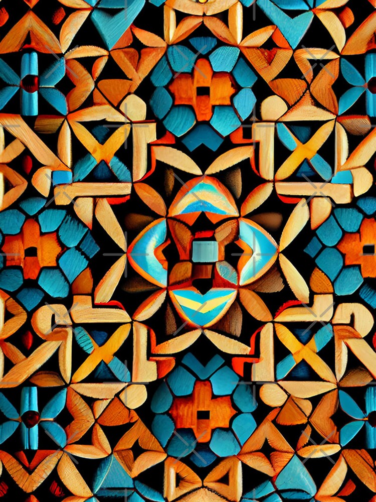 Aperçu 5 sur 5. Coque iPhone avec l'œuvre Mosiac Aggressive Latin Pattern Digital Painting créée et vendue par CodeAndColors.