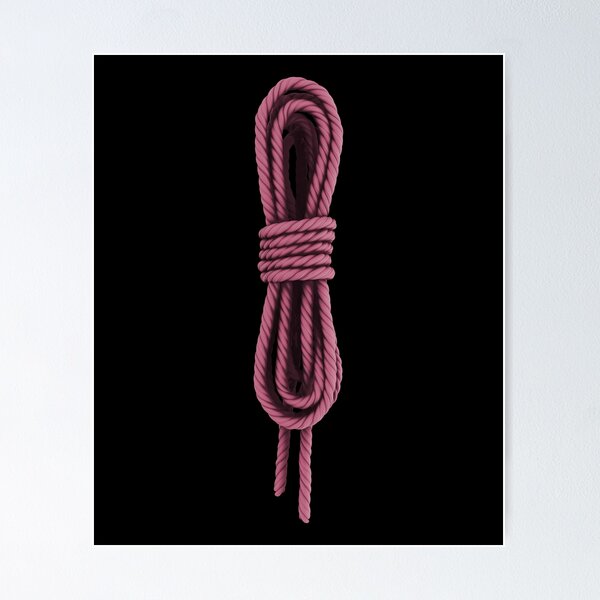 BONDAGE ROPE WITH BEAD & KNOT *BLACK*