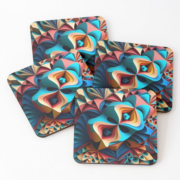 Item preview, Three Dimensional Colorful Maximalist Pattern Digital Painting designed and sold by CodeAndColors.