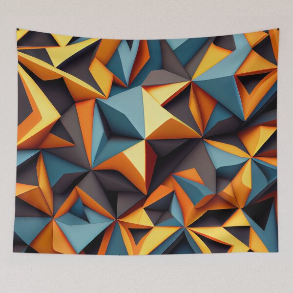 Item preview, Angular Complex Contemporary Pattern Digital Painting designed and sold by CodeAndColors.