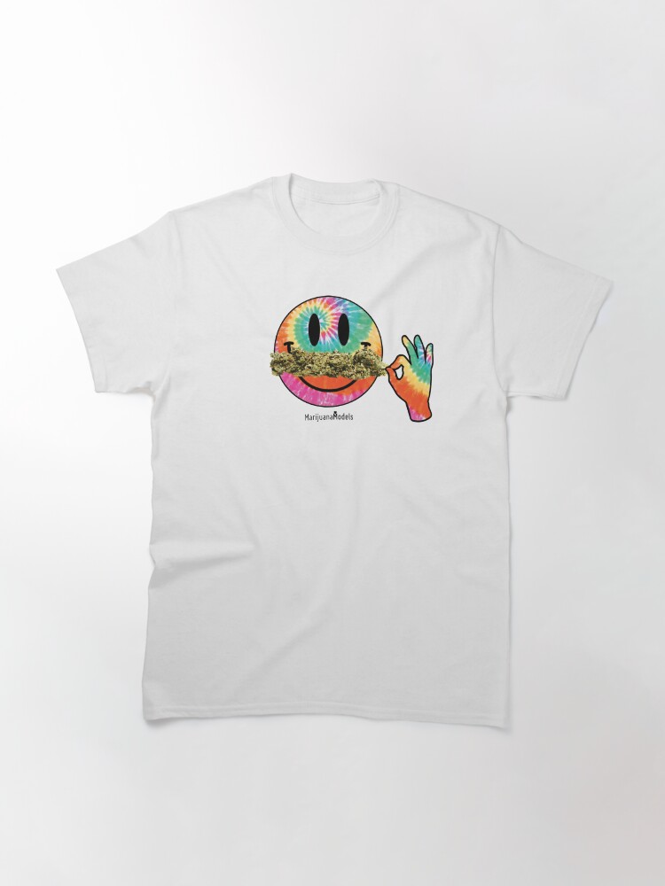 Alternate view of Smiley Weedstache Classic T-Shirt