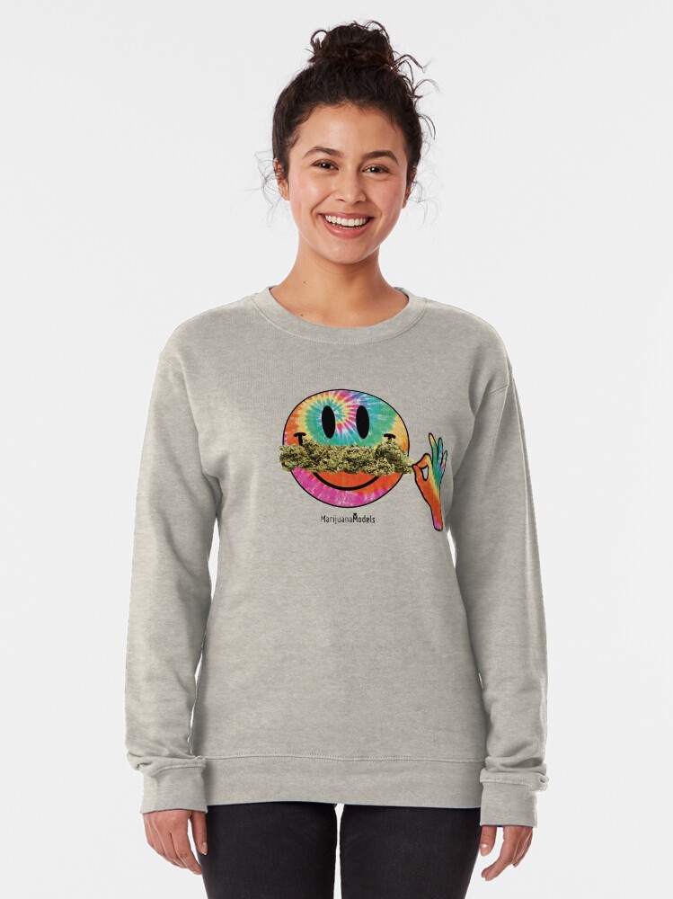 Alternate view of Smiley Weedstache Pullover Sweatshirt