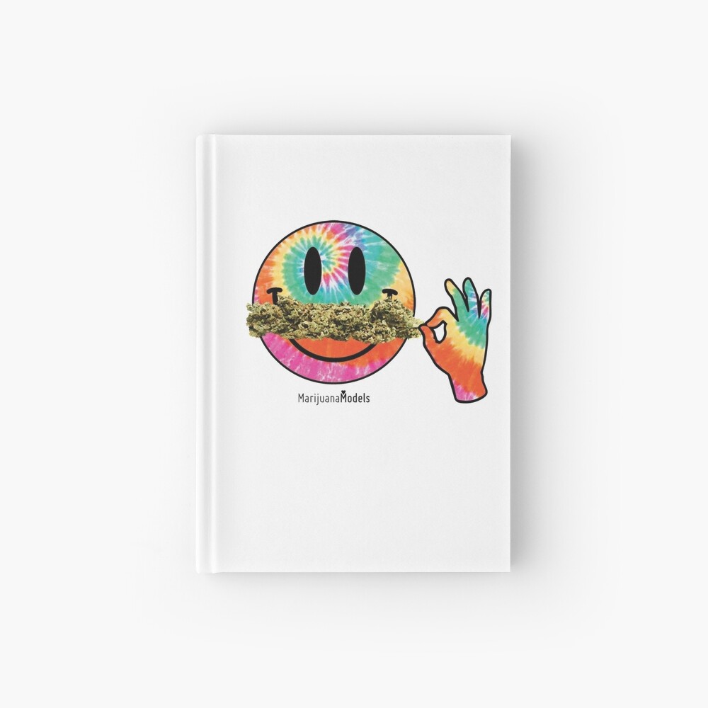 Smiley Weedstache Hardcover Journal