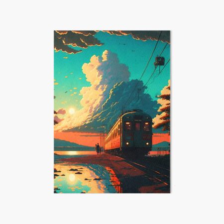 Item preview, Retro Anime Style Old Japanese Train designed and sold by KaPrints.