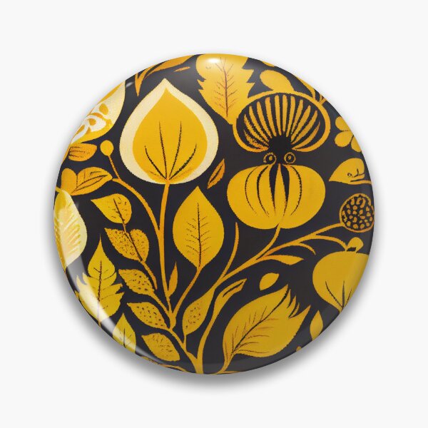 Artikelvorschau, Yellow Enchanted Scandinavian Pattern Digital Painting entworfen und verkauft von CodeAndColors.