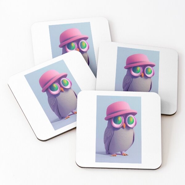 Item preview, Pink owl with a hat designed and sold by ranielchen.