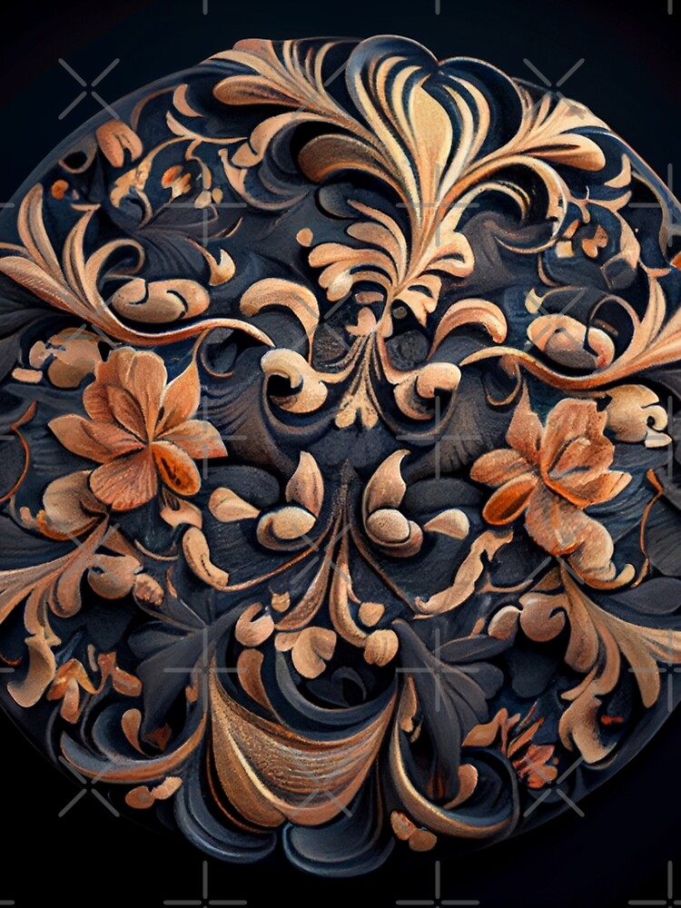 Aperçu 5 sur 5. Robe trapèze avec l'œuvre Designer Ceramic Floral Pattern Digital Painting créée et vendue par CodeAndColors.
