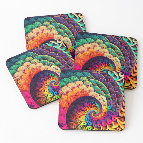 Item preview, Trippy Rainbow Pattern Digital Painting designed and sold by CodeAndColors.