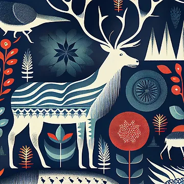 Vorschaubild zum Design Designer Scandinavian Pattern Digital Painting von CodeAndColors