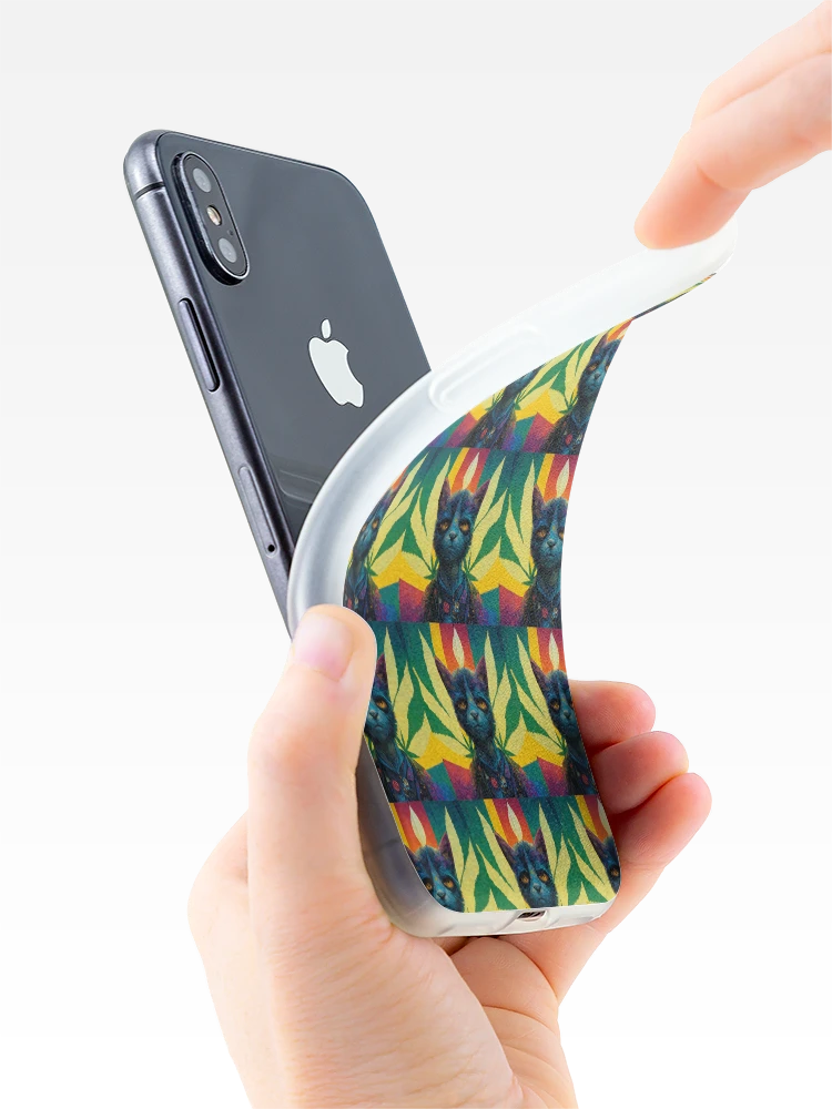Aperçu 4 sur 5. Coque iPhone avec l'œuvre Chat Rasta créée et vendue par Codeabdul.
