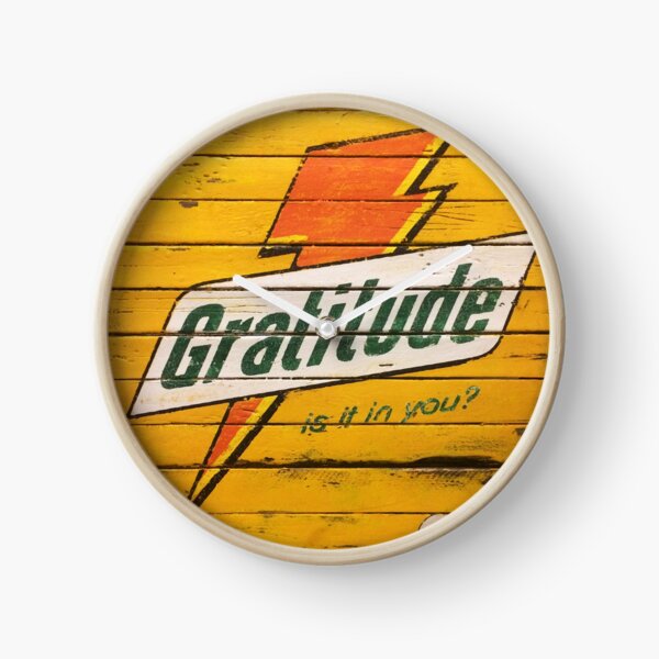 Gratitude Yellow Positive Pop Clock