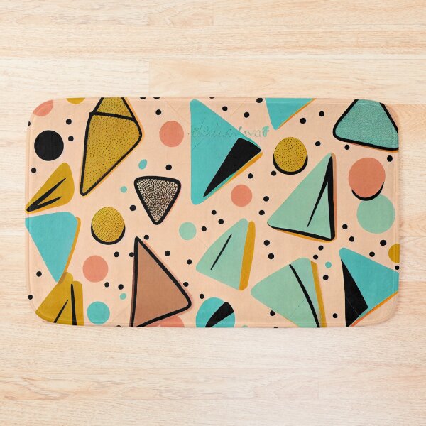 Item preview, Angular Kawaii Rough Midcentury Modern Pattern Digital Painting designed and sold by CodeAndColors.