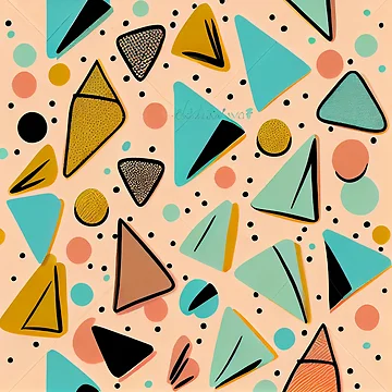 Vorschaubild zum Design Angular Kawaii Rough Midcentury Modern Pattern Digital Painting von CodeAndColors