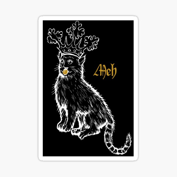 Item preview, Meh! Funny Medieval Cat designed and sold by DarkstarDesign.