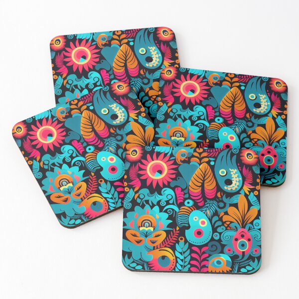 Item preview, Vivid Cute Intense Pacific Islander Pattern Digital Painting designed and sold by CodeAndColors.