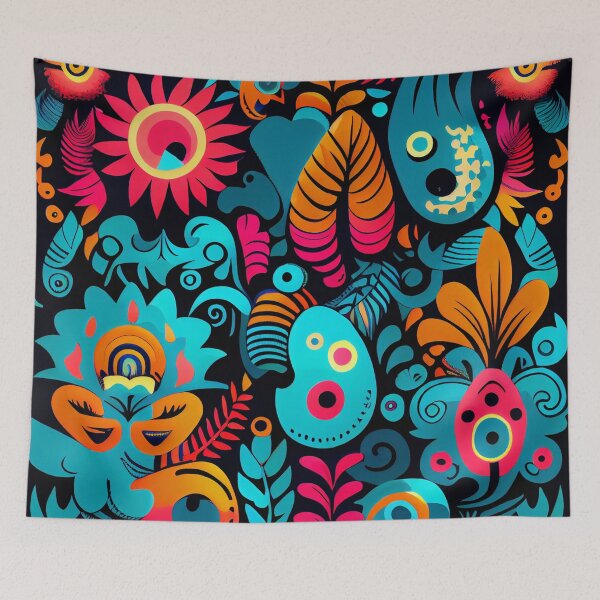 Item preview, Vivid Cute Intense Pacific Islander Pattern Digital Painting designed and sold by CodeAndColors.