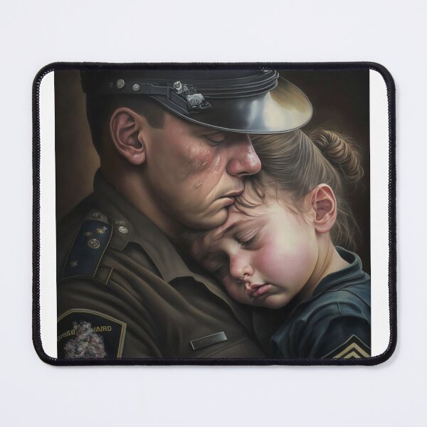 Item preview, Police father huging his kid designed and sold by ARTeez⭐️⭐️⭐️⭐️⭐️.