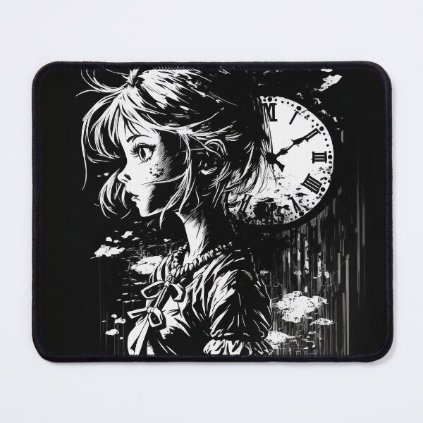 Item preview, black and white clock girl designed and sold by Soma-LUL.