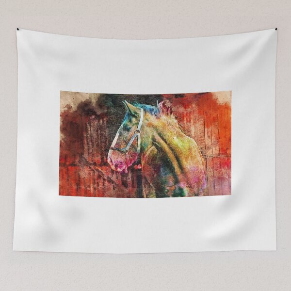 Item preview, Shire horse in stable – digital painting designed and sold by NickoPrints.