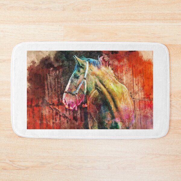 Item preview, Shire horse in stable – digital painting designed and sold by NickoPrints.