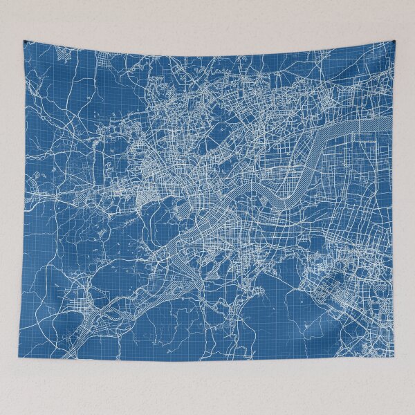 Item preview, Hangzhou City Map of Zhejiang, China - Blueprint designed and sold by deMAP.