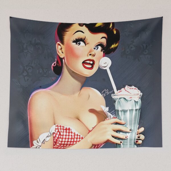 Item preview, Milkshake Pinup Girl designed and sold by cutestpinups.