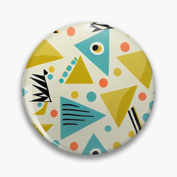Item preview, Angular Kawaii Rough Midcentury Modern Pattern Digital Painting designed and sold by CodeAndColors.