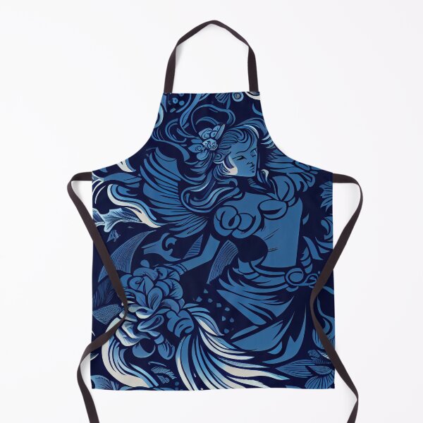 Aperçu de l'œuvre Blue Smooth Anime Traditional Pattern Digital Painting créée et vendue par CodeAndColors.