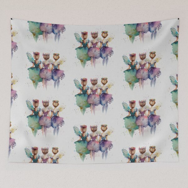 Item preview, Fairies off to the ball in watercolour, beautiful colourfull design  designed and sold by GeoffBeattie.
