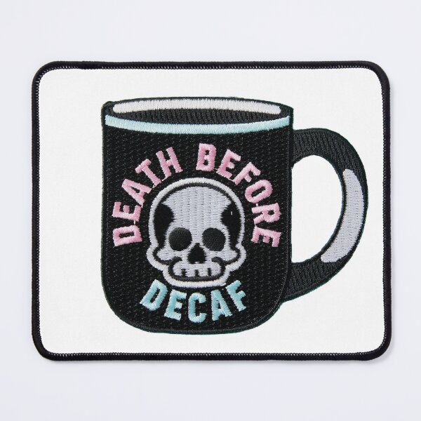 Item preview, Death Before Decaf Sticker designed and sold by designolo.