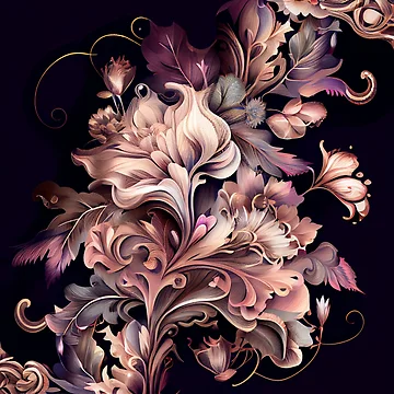 Imagen de la obra Fine Dreamy Elegant Maximalist Pattern Digital Painting de CodeAndColors