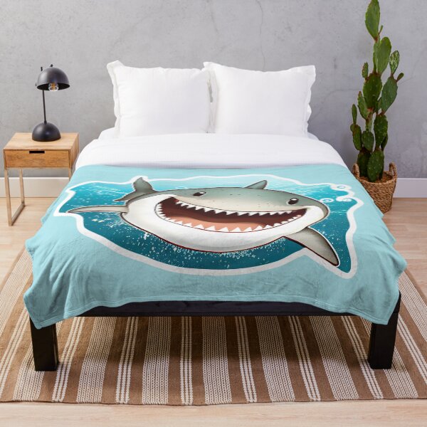 Item preview, Smiling Tiger Shark Cartoon Art Die Cut Sticker designed and sold by Fitbys.
