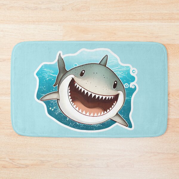 Item preview, Smiling Tiger Shark Cartoon Art Die Cut Sticker designed and sold by Fitbys.