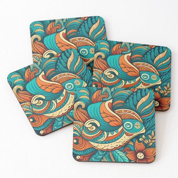 Item preview, Vivid Cute Intense Pacific Islander Pattern Digital Painting designed and sold by CodeAndColors.