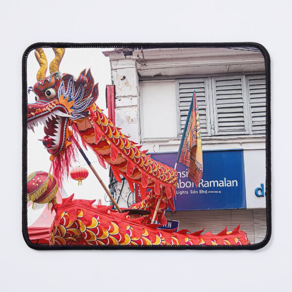 Item preview, A cruled long red dragon on a Chinese New Year festival on a street in Georgetown. designed and sold by kall3bu.