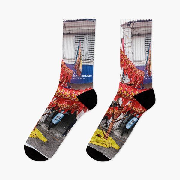 Item preview, A cruled long red dragon on a Chinese New Year festival on a street in Georgetown. designed and sold by kall3bu.