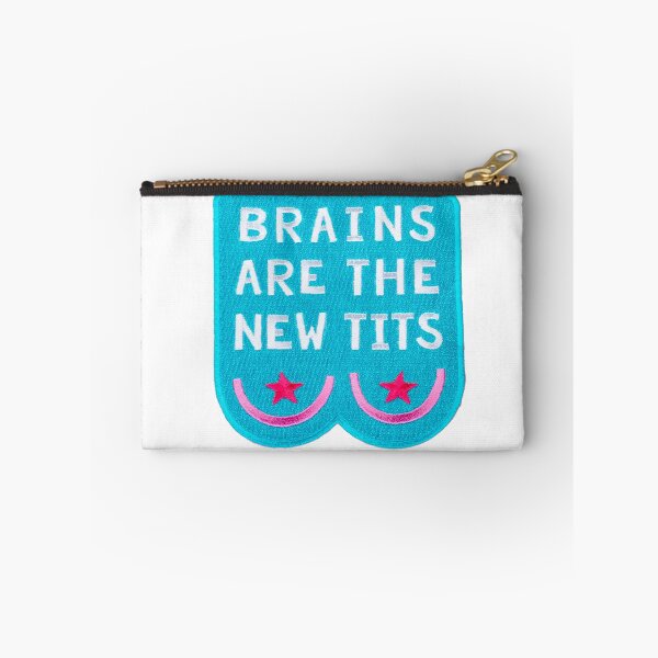 Item preview, Brains Are The New Tits Sticker designed and sold by designolo.