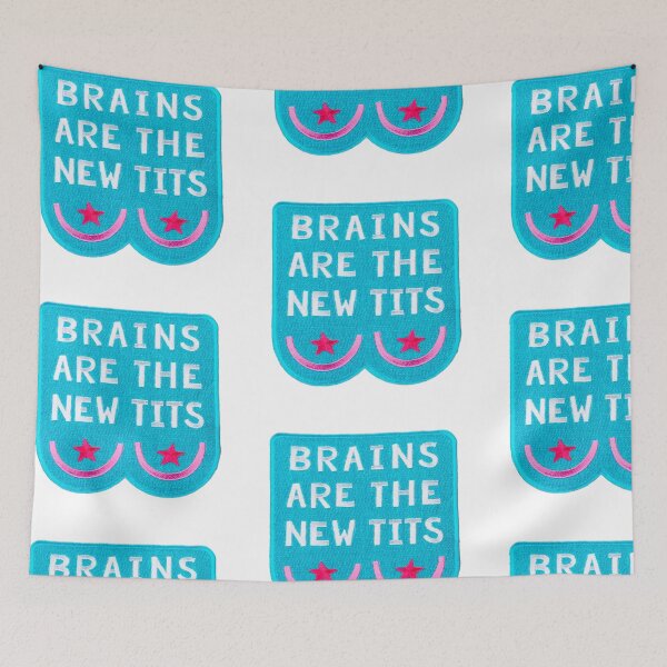 Item preview, Brains Are The New Tits Sticker designed and sold by designolo.
