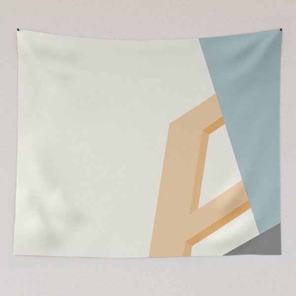 Item preview, orange blue geometric abstract architecture designed and sold by dpsstudio.