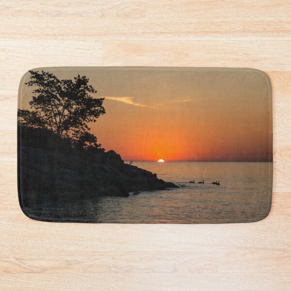 Item preview, Canada Geese Foursome - Lakeside Sunrise in Hot Orange designed and sold by Georgia Mizuleva.