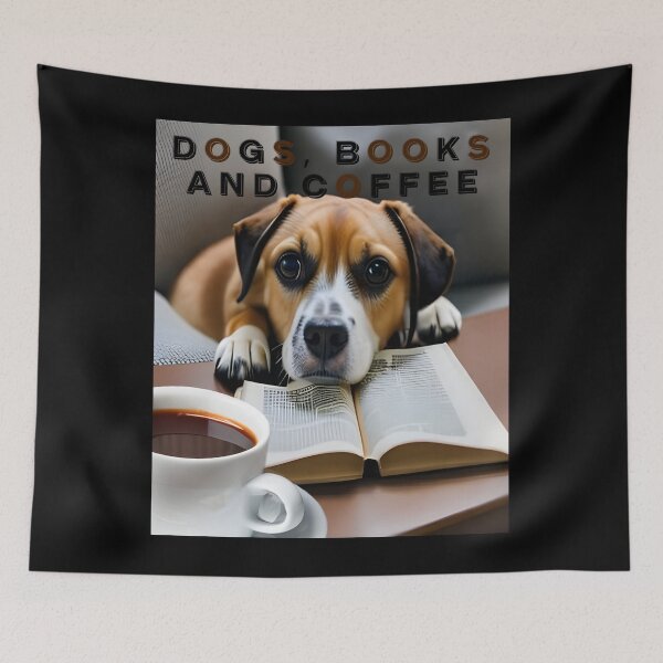 Item preview, Dogs, books and coffee designed and sold by CottagePop.