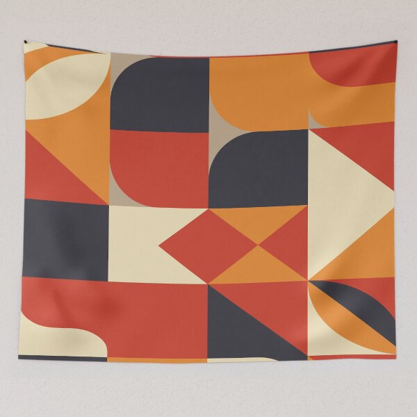Item preview, Motivo colorido geométrico minimalista, patrón, abstracto, naranja, crema designed and sold by hedru.