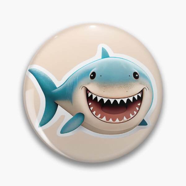Item preview, Smiling White Shark Cartoon Art Sticker designed and sold by Fitbys.