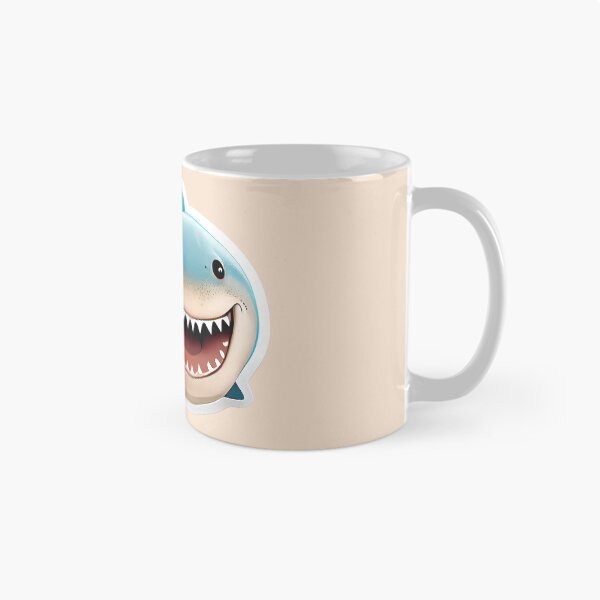 Item preview, Smiling White Shark Cartoon Art Sticker designed and sold by Fitbys.