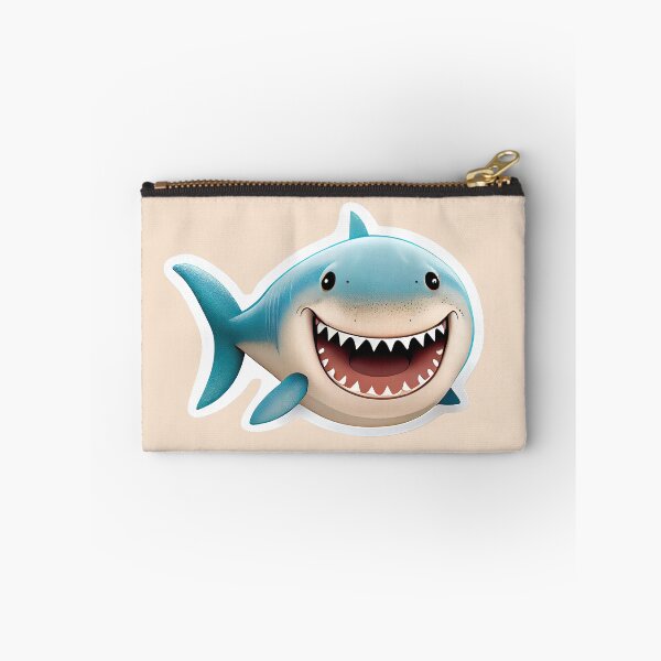 Item preview, Smiling White Shark Cartoon Art Sticker designed and sold by Fitbys.