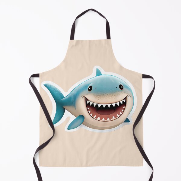 Item preview, Smiling White Shark Cartoon Art Sticker designed and sold by Fitbys.