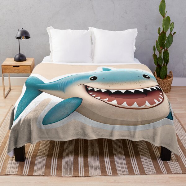 Item preview, Smiling White Shark Cartoon Art Sticker designed and sold by Fitbys.